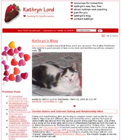 Screenshot of Kathryn's blog